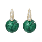 Boucles d'oreilles perles émeraude