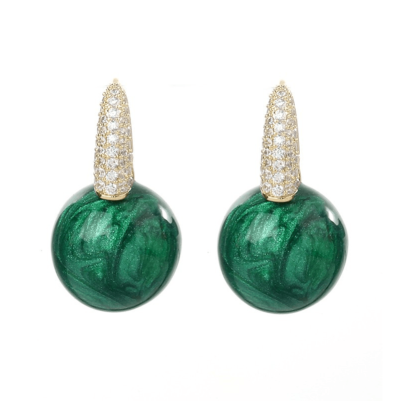 Boucles d'oreilles perles émeraude