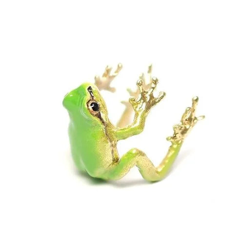 Ensemble bague et boucles d'oreilles grenouille