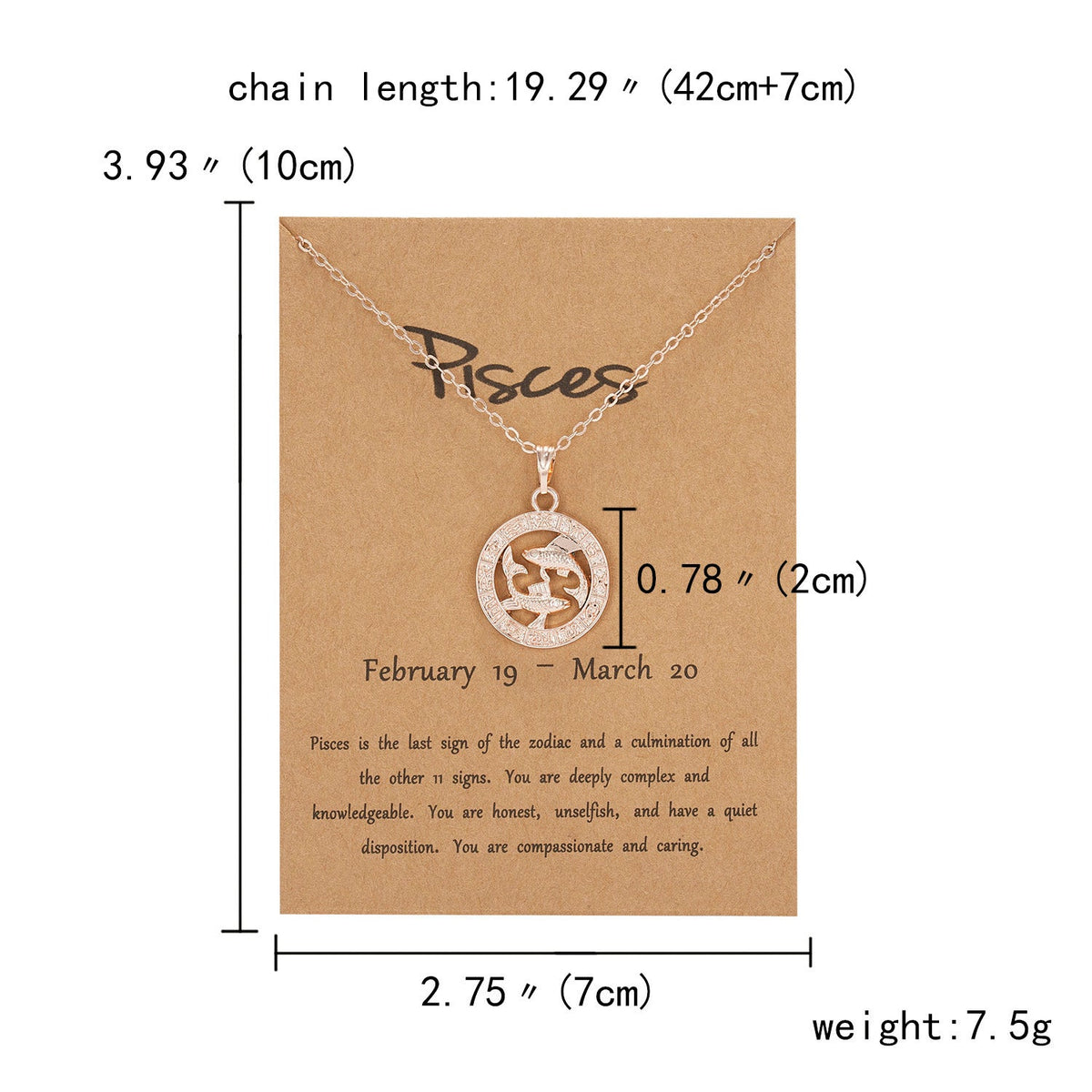 Collier animal du zodiaque en or rose