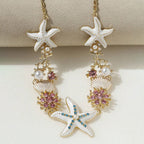 Collier perles, coquillage et étoile de mer