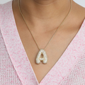 Collier initiale chunky bubble à strass
