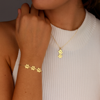 Bracelet personnalisé avec empreinte de patte gravée en acier inoxydable