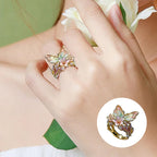 Bague fleur papillon ajustable