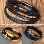 Bracelet croix multicouche