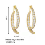 Boucles d'oreilles géométriques en strass style coréen