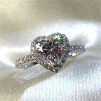 Bague cœur en zircone