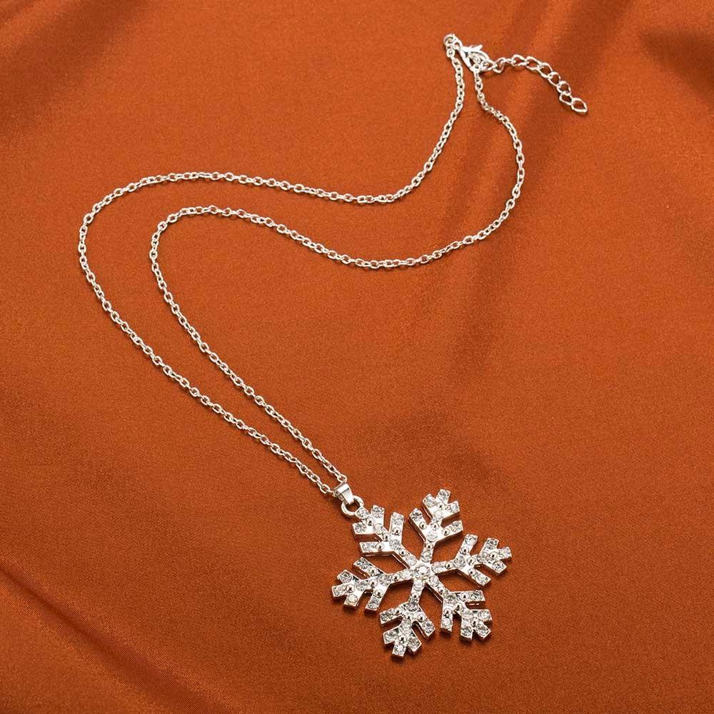 Collier pendentif flocon de neige en strass