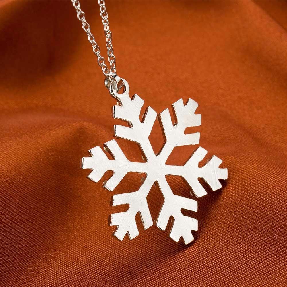 Collier pendentif flocon de neige en strass