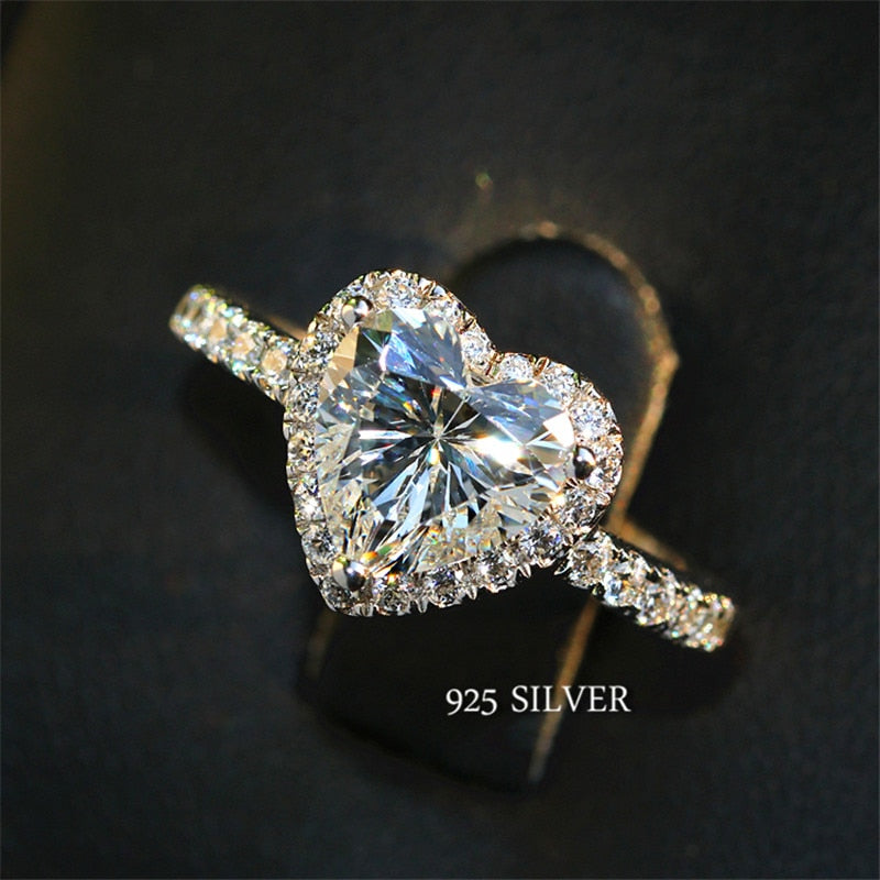 Bague cœur en zircone