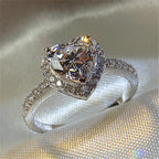Bague cœur en zircone