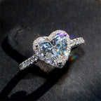 Bague cœur en zircone