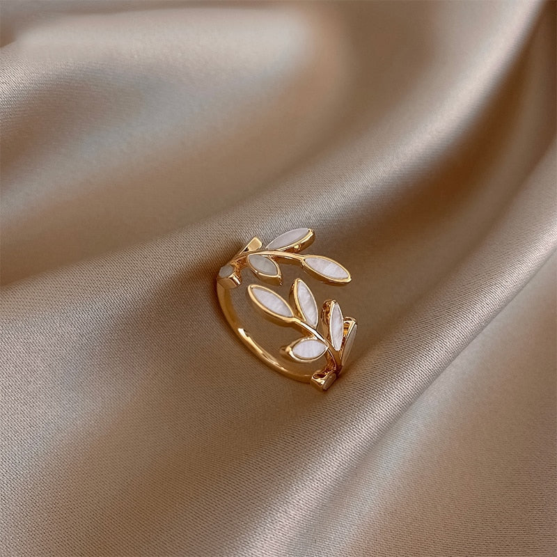 Bague réglable branche d'olivier