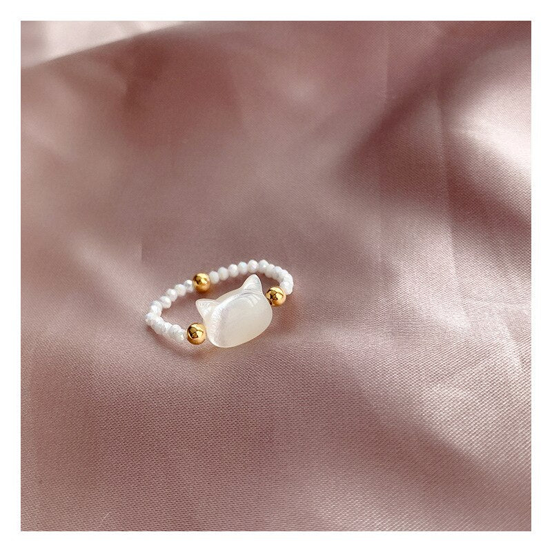 Bague chat porte-bonheur