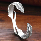 Bracelet ajustable élégant avec plumes en argent