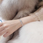 Bracelet ouvert en argent sterling 925 avec zircone