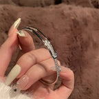 Bracelet ouvert en argent sterling 925 avec zircone
