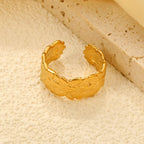 Bague ouverte pour femmes au design incurvé moderne et ajustable