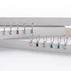 Boucles d'oreilles pendantes avec pendentif zircone