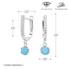 Boucles d'oreilles pendantes en argent sterling 925 avec zircon