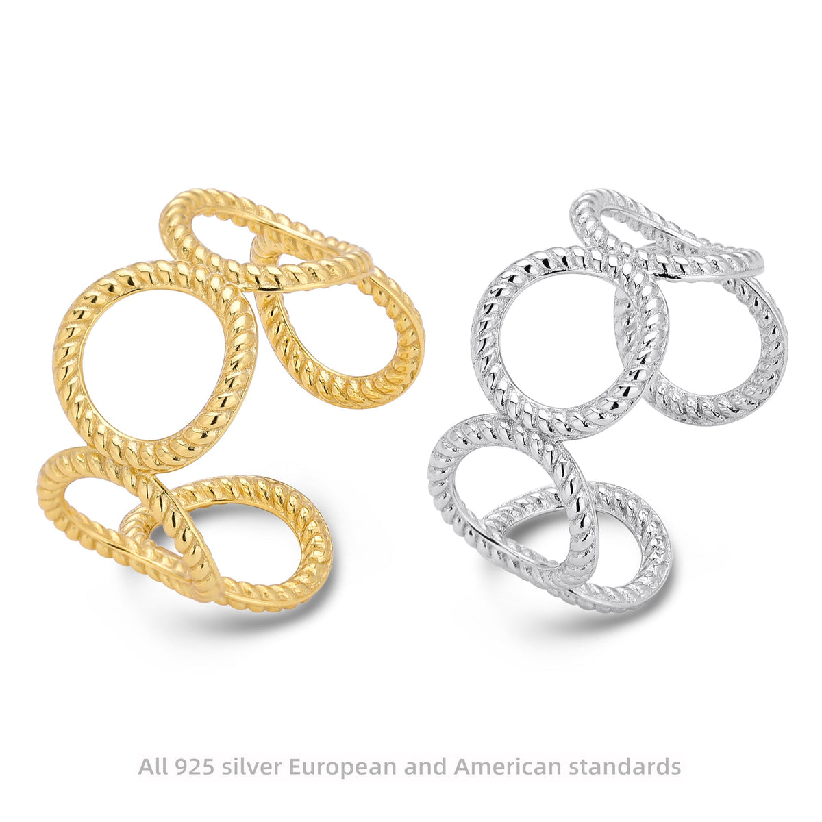 Offener Ring für Damen aus 925 Sterlingsilber