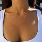 Collier lariat multicouche