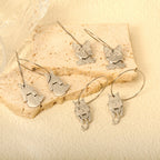 Boucles d'oreilles pendantes pour femme motif lapin