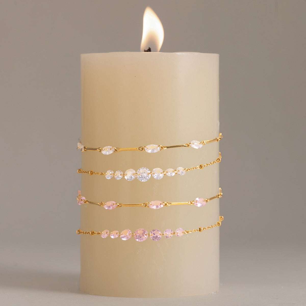 Bracelet pour femme avec cristaux et fermoir réglable