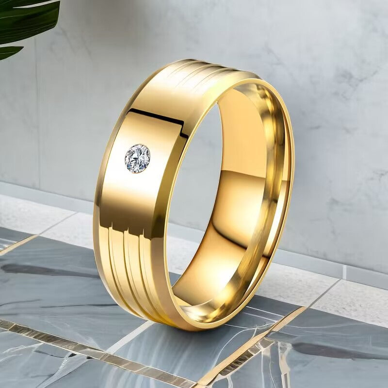 Bague pour homme au design élégant avec pierre étincelante