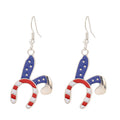 Boucles d'oreilles émaillées pour femme motif fer à cheval et rayures étoiles