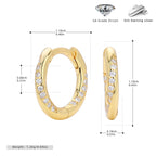 Créoles pour femme en argent sterling 925 avec zircone