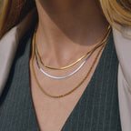 Collier multi-rangs pour femme en acier inoxydable hypoallergénique