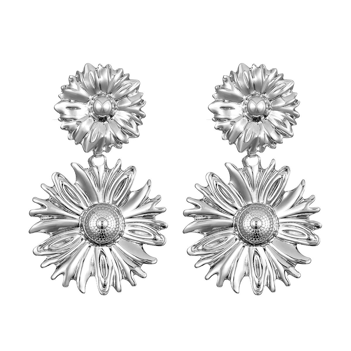Boucles d'oreilles pendantes pour femme motif feuille