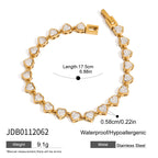 Bracelet pour femme en acier inoxydable avec zircons