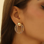 Boucles d'oreilles pendantes pour femme avec design en filet coloré