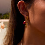Boucles d'oreilles pour femme avec pendentifs floraux