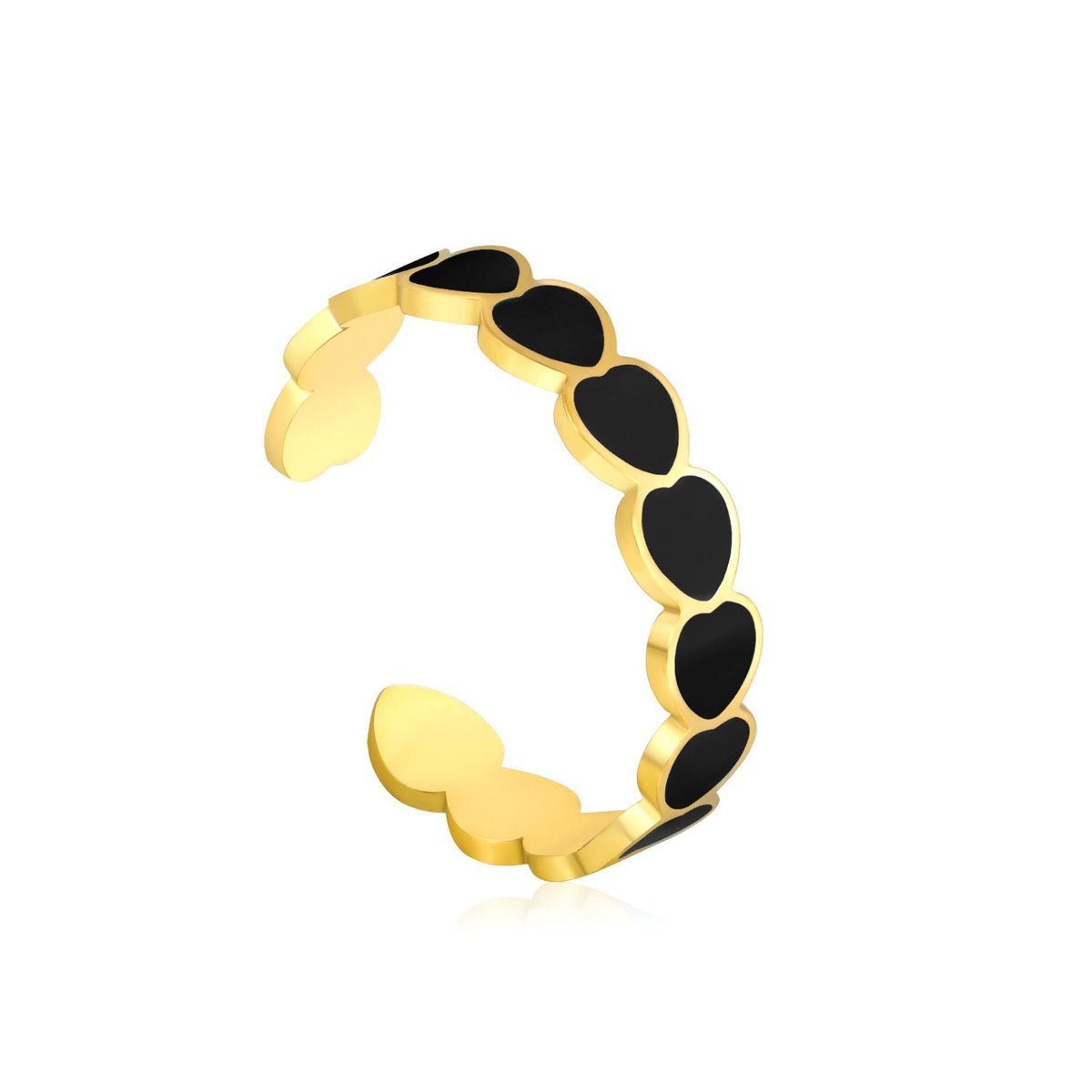 Bracelet ouvert pour femme avec motifs cœurs