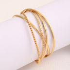 Ensemble de bracelets pour femme aux designs tressés et épurés