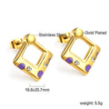 Boucles d'oreilles puces pour femme au design géométrique moderne