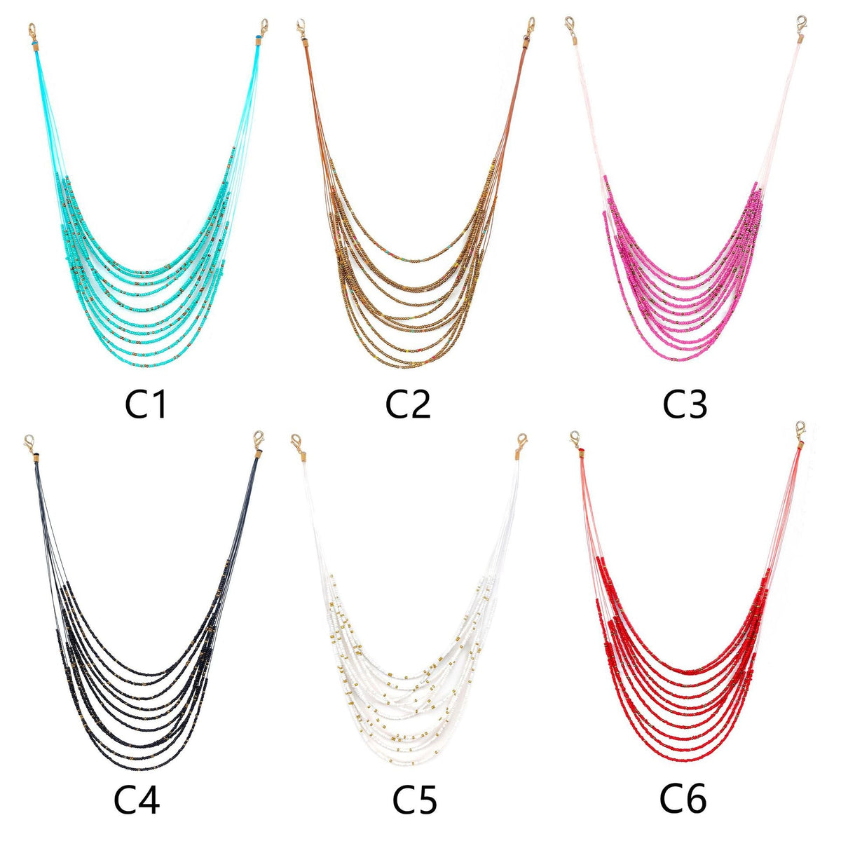 Collier multicouche à perles