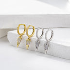 Boucles d'oreilles pendantes cône en argent sterling 925