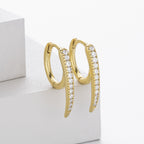 Boucles d'oreilles pendantes spirales avec zirconiums