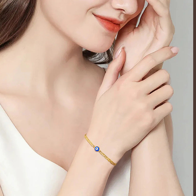 Bracelet jonc pour femme motif œil protecteur