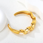 Bracelet jonc ondulé pour femme en acier inoxydable