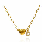 Collier pour femme avec pendentif cœur et lettre