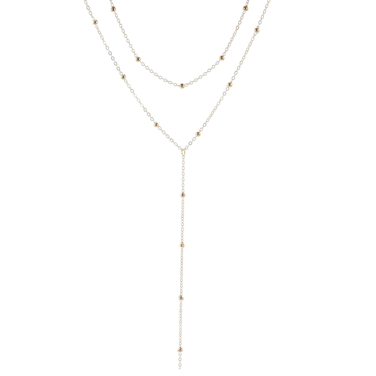 Collier lariat multicouche