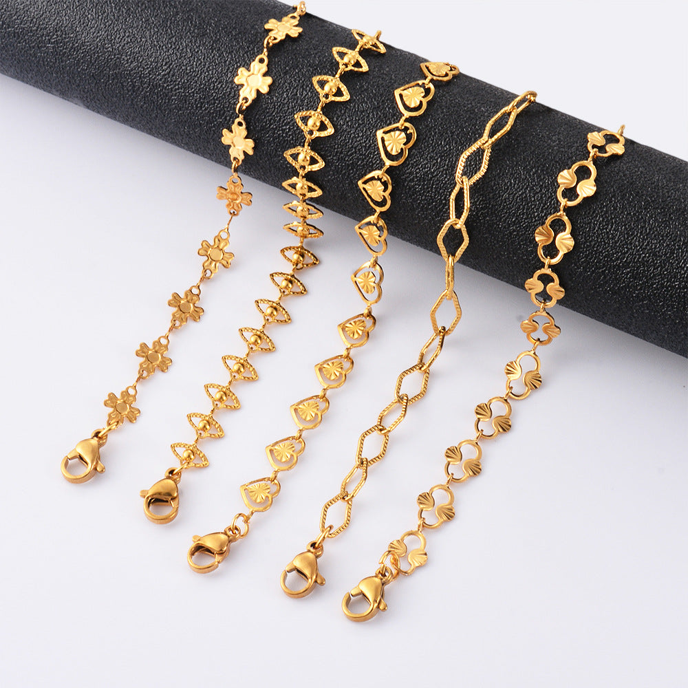Bracelet porte-clés pour femme en acier inoxydable