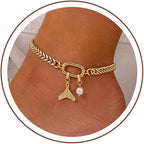 Chevillère pour femme avec pendentif étoile et perle