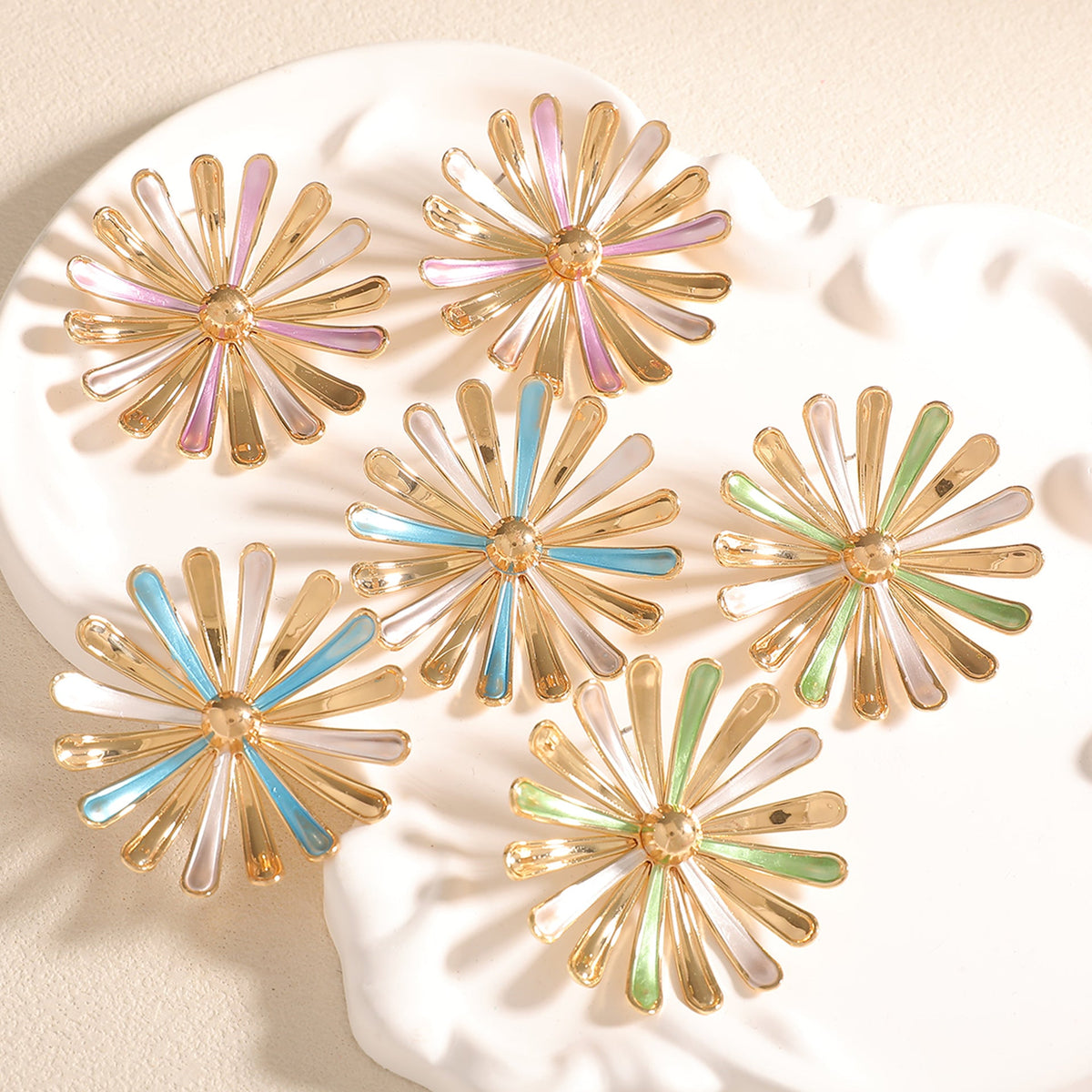 Boucles d'oreilles pour femme motif tournesol