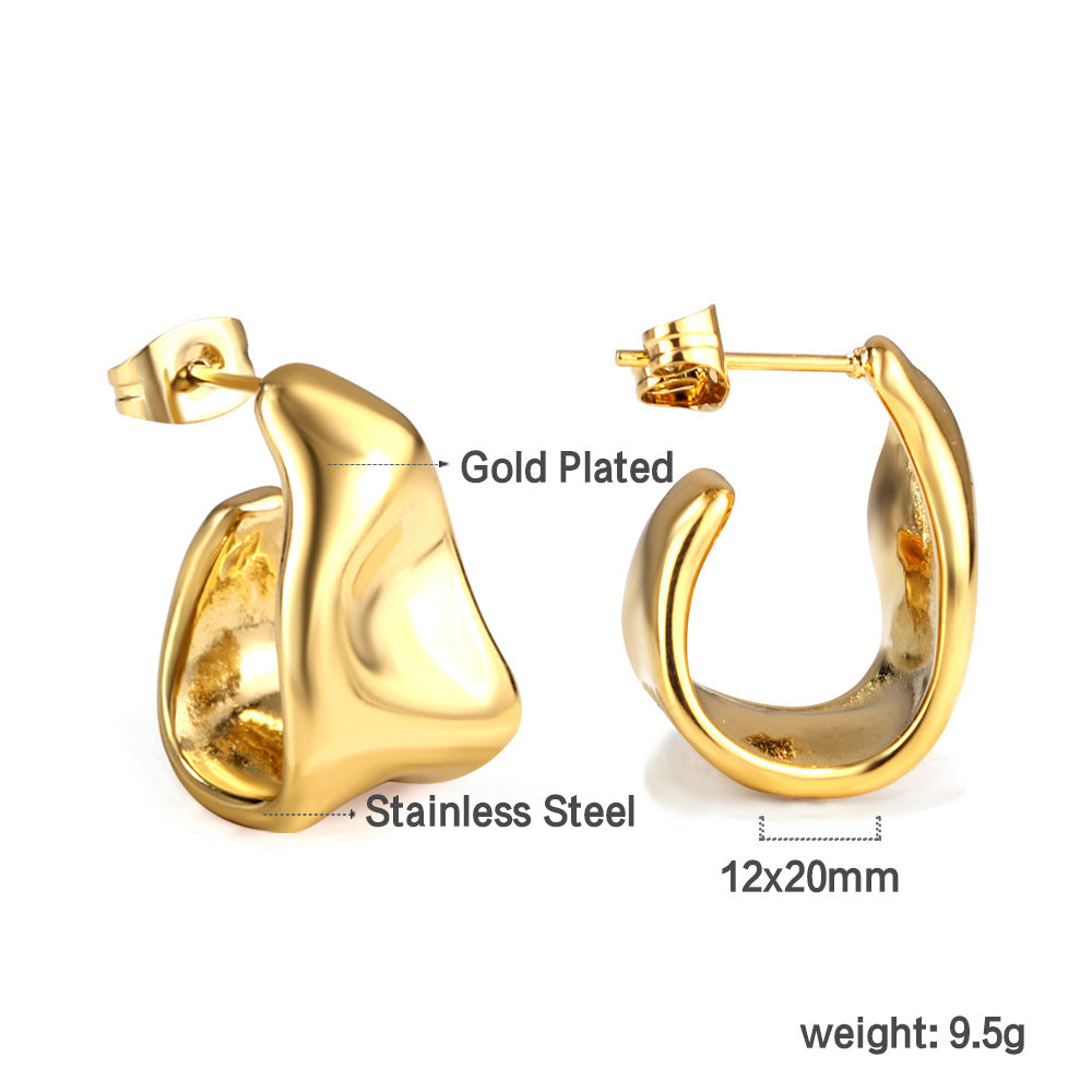 Boucles d'oreilles pendantes élégantes en acier inoxydable